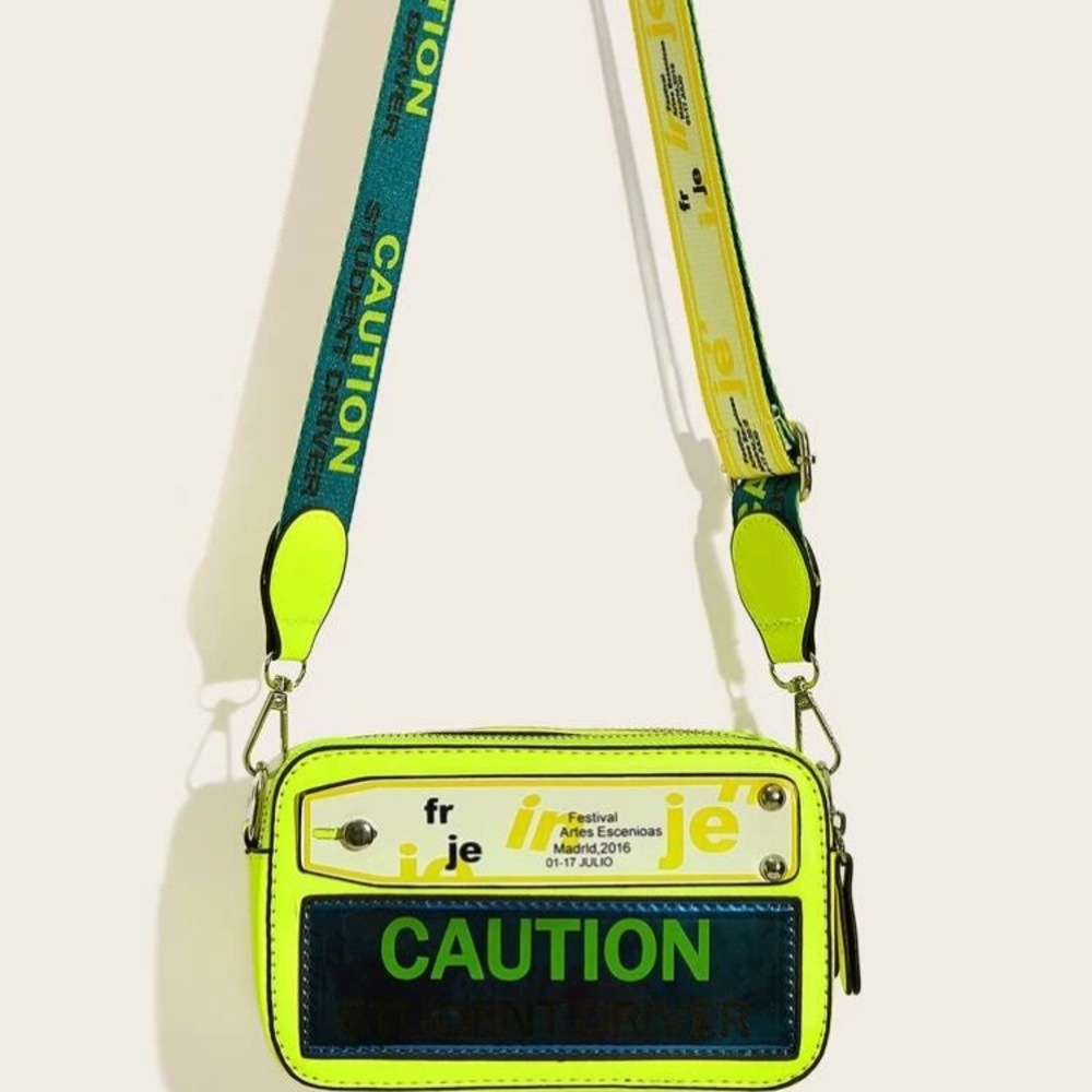 Neon Lime Letter Crossbody Bag